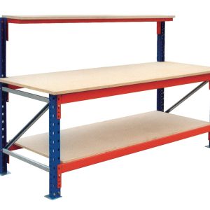 Bàn thao tác khung thép mặt gỗ